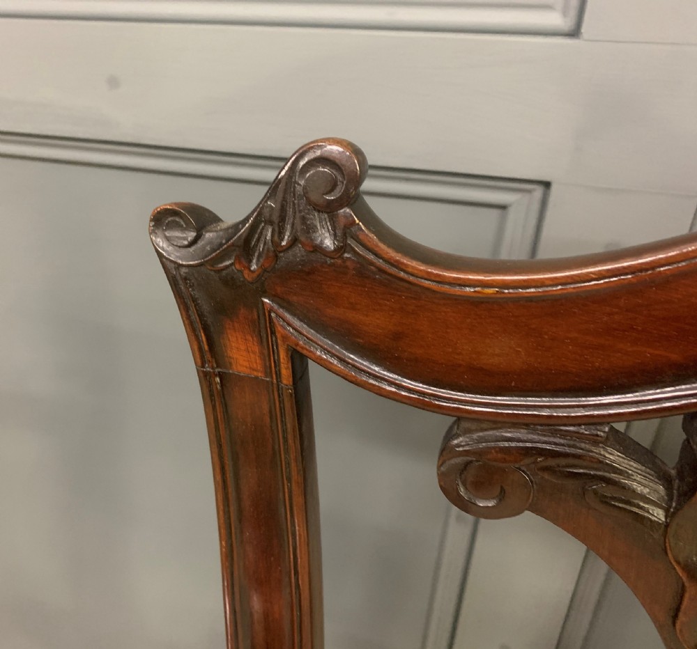 Mahogany Chippendale Style Triple Chair Back Settee View XI