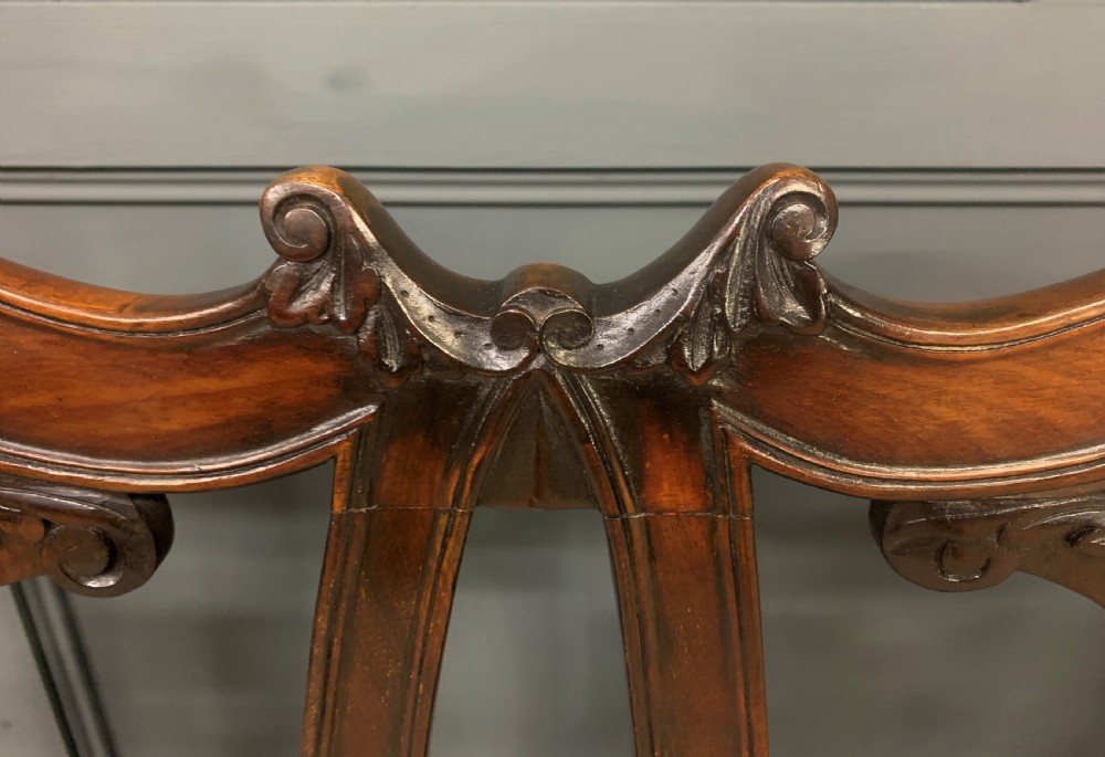 Mahogany Chippendale Style Triple Chair Back Settee View XIII