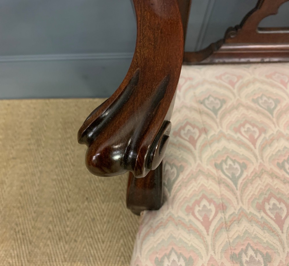 Mahogany Chippendale Style Triple Chair Back Settee View XIV