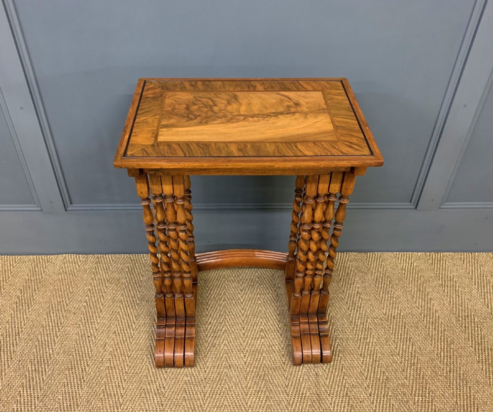 Nest of 4 Burr Walnut Tables View II