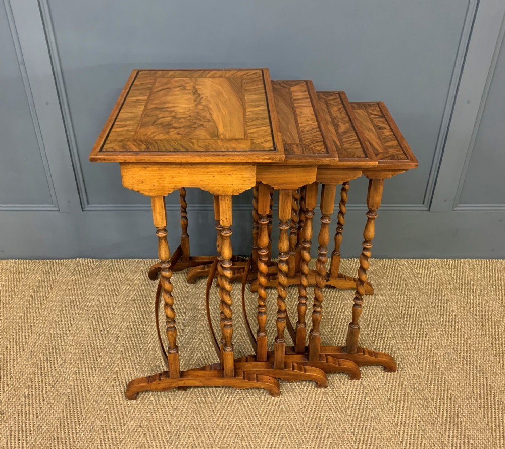 Nest of 4 Burr Walnut Tables View IV