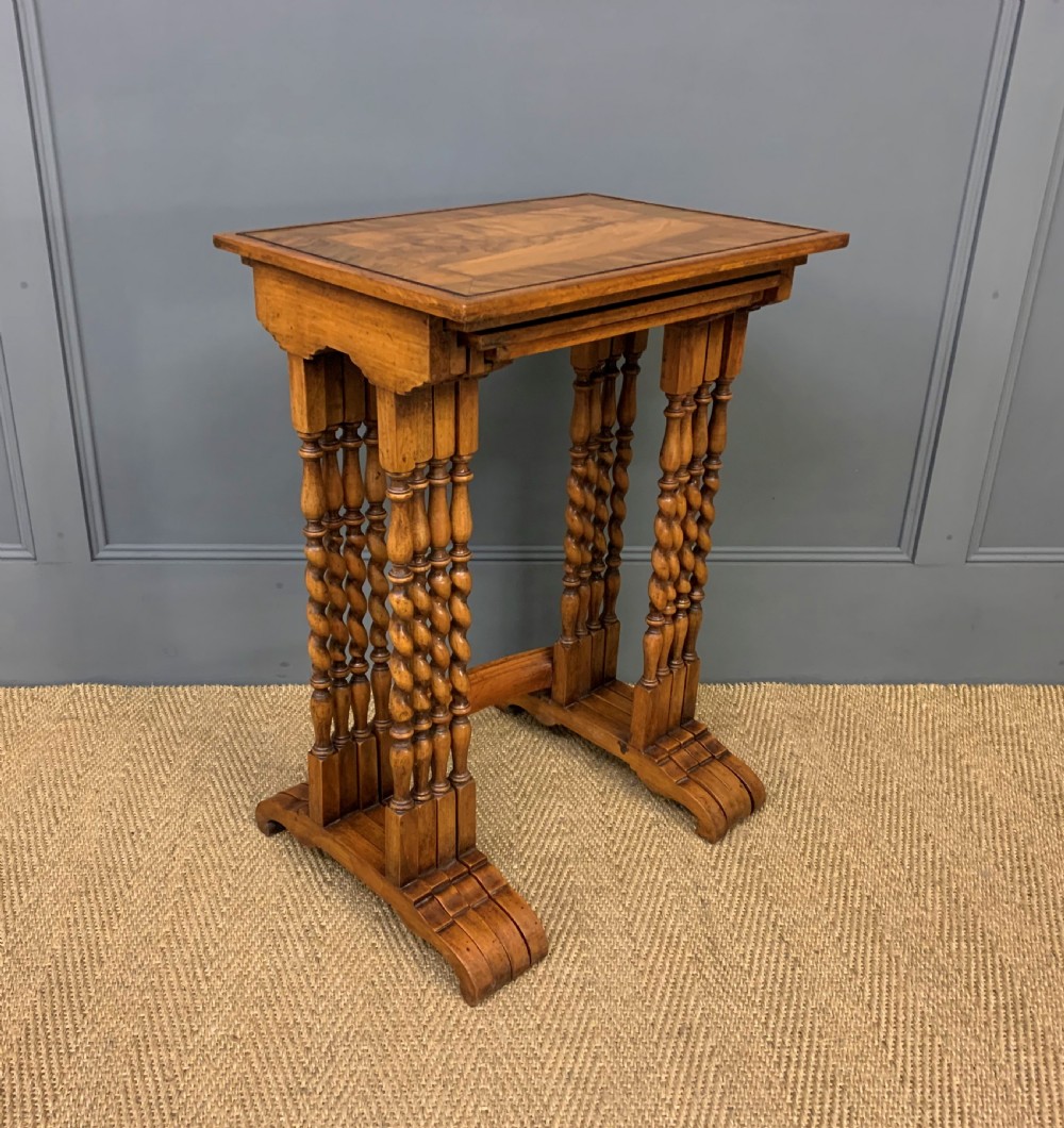Nest of 4 Burr Walnut Tables View IX