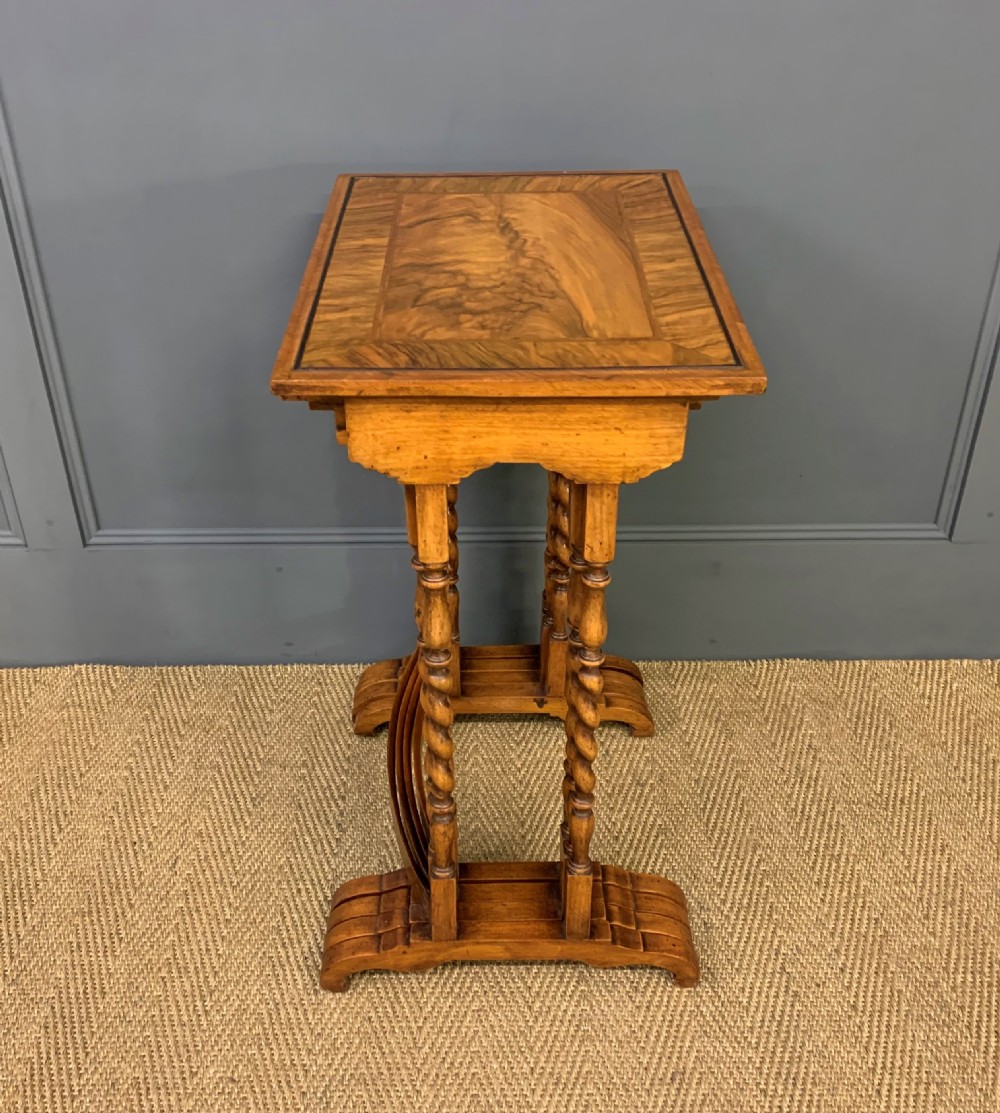 Nest of 4 Burr Walnut Tables View X