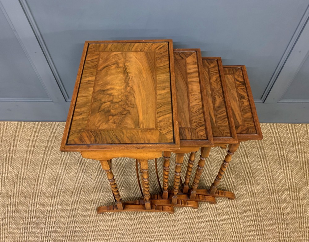 Nest of 4 Burr Walnut Tables View XI