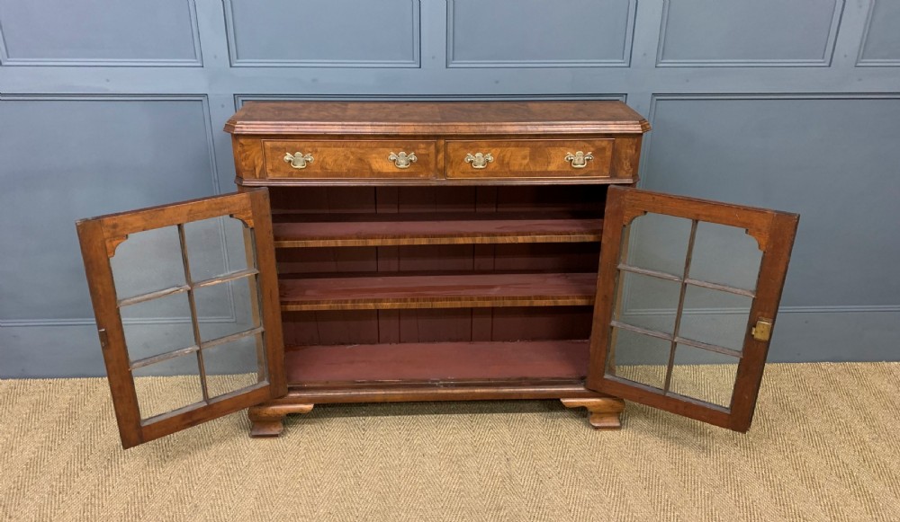 Burr Walnut Bookcase or Side Cabinet View II
