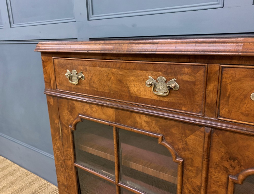 Burr Walnut Bookcase or Side Cabinet View X