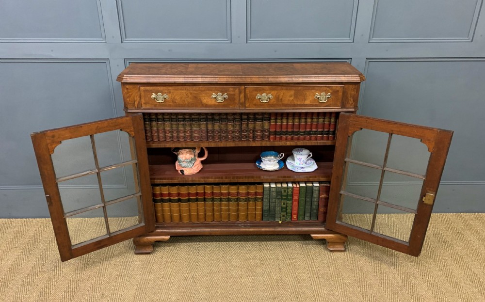 Burr Walnut Bookcase or Side Cabinet View XIII