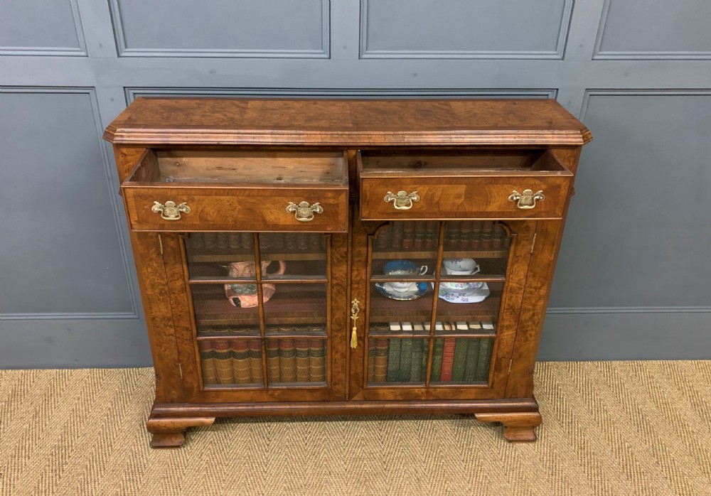 Burr Walnut Bookcase or Side Cabinet View XIV