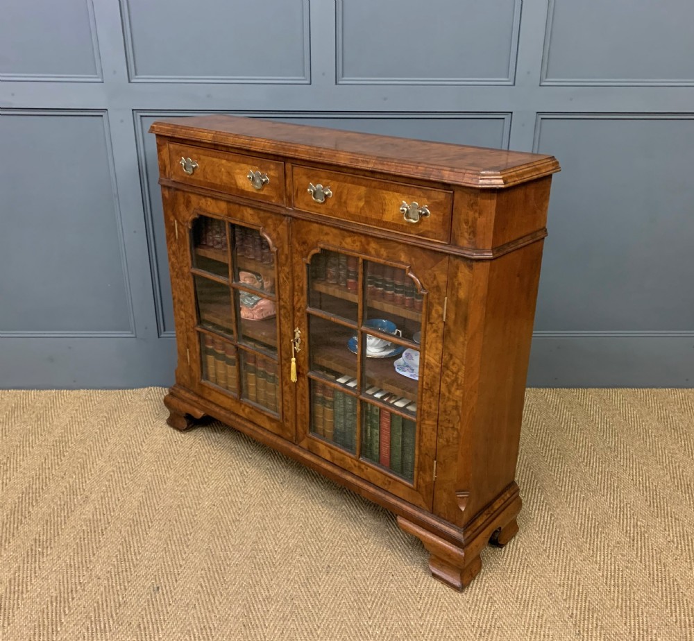 Burr Walnut Bookcase or Side Cabinet View XVIII