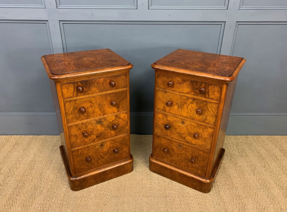 Pair of Burr Walnut Bedside Chests by Heal and Son View II