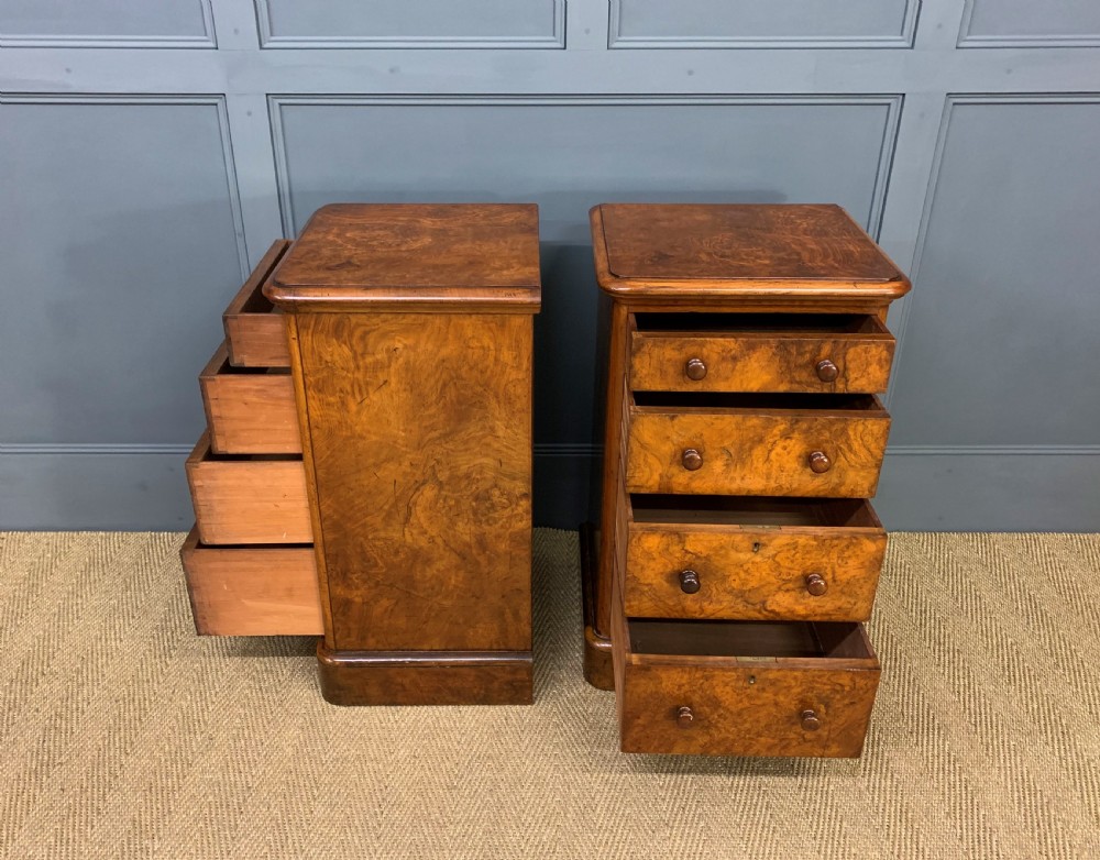 Pair of Burr Walnut Bedside Chests by Heal and Son View III