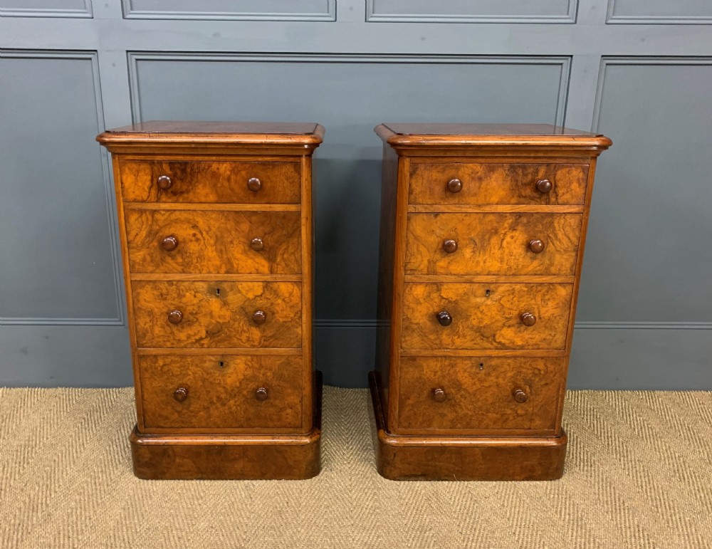 Pair of Burr Walnut Bedside Chests by Heal and Son View VIII