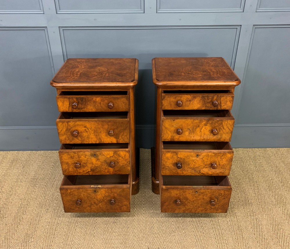 Pair of Burr Walnut Bedside Chests by Heal and Son View X