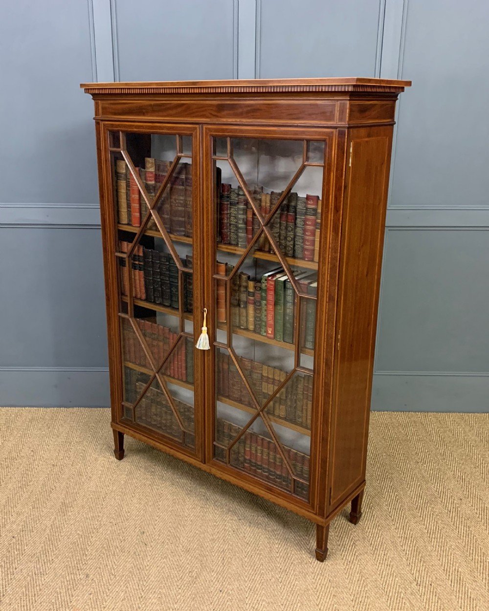 Edwardian Inlaid Mahogany Bookcase