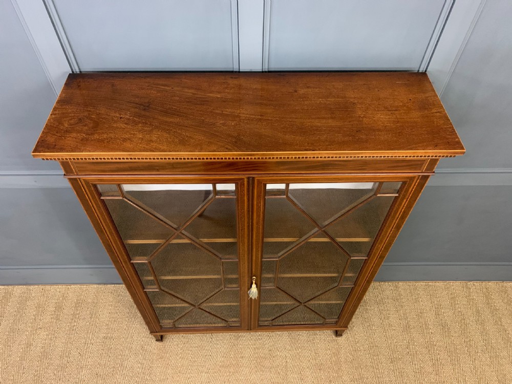 Edwardian Inlaid Mahogany Bookcase View II