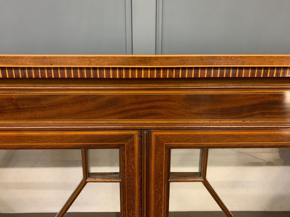 Edwardian Inlaid Mahogany Bookcase View VIII