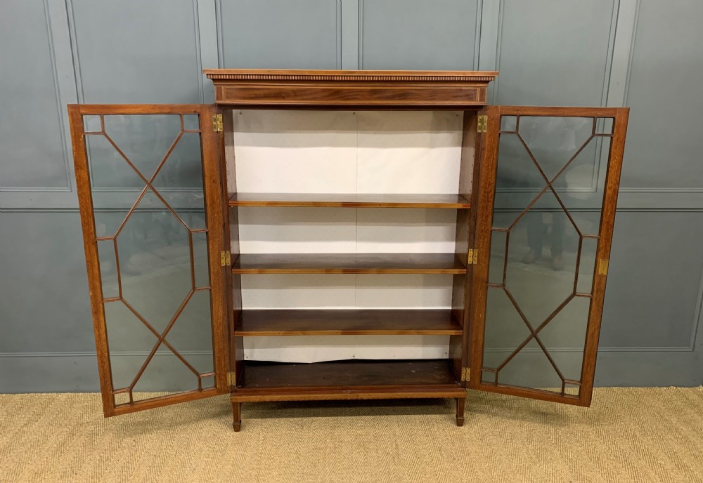Edwardian Inlaid Mahogany Bookcase View IX