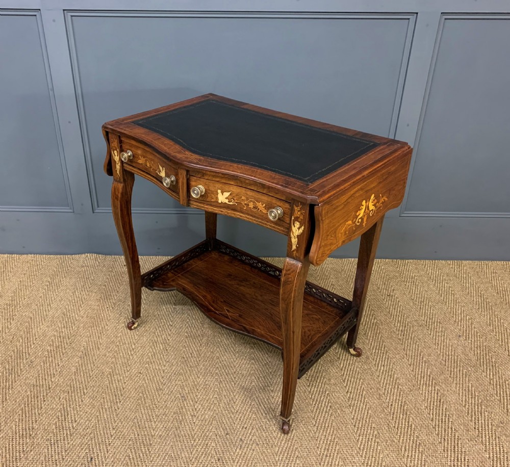 Inlaid Rosewood Flap Table