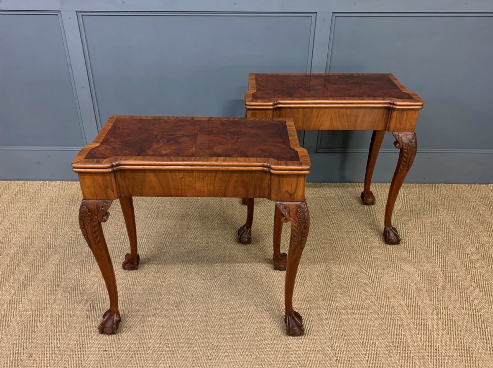 Pair of Burr Walnut Tea Tables View II
