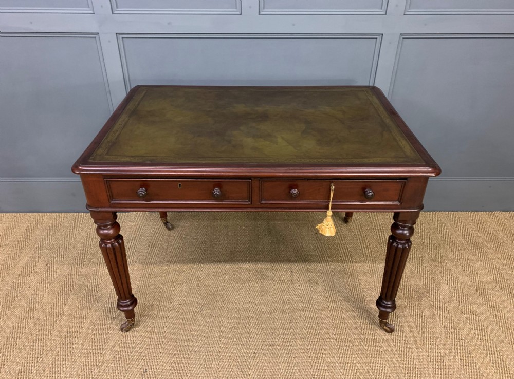 Victorian Mahogany 2 Drawer Writing Table View VI
