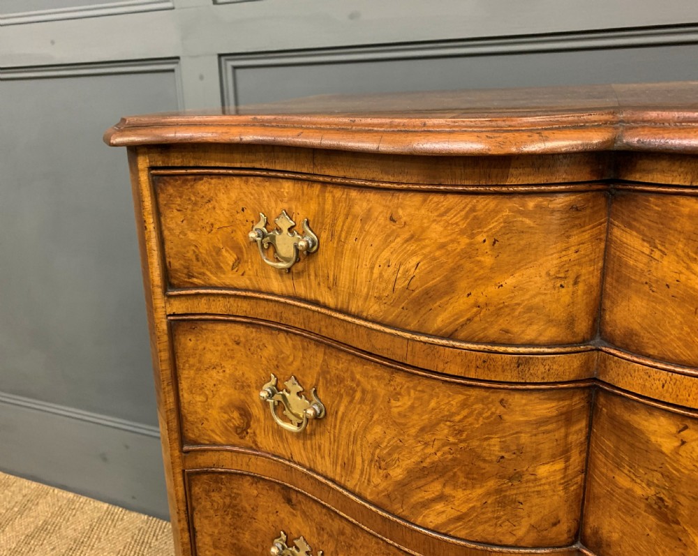 Waring and Gillow Burr Walnut Serpentine Chest of Drawers View X