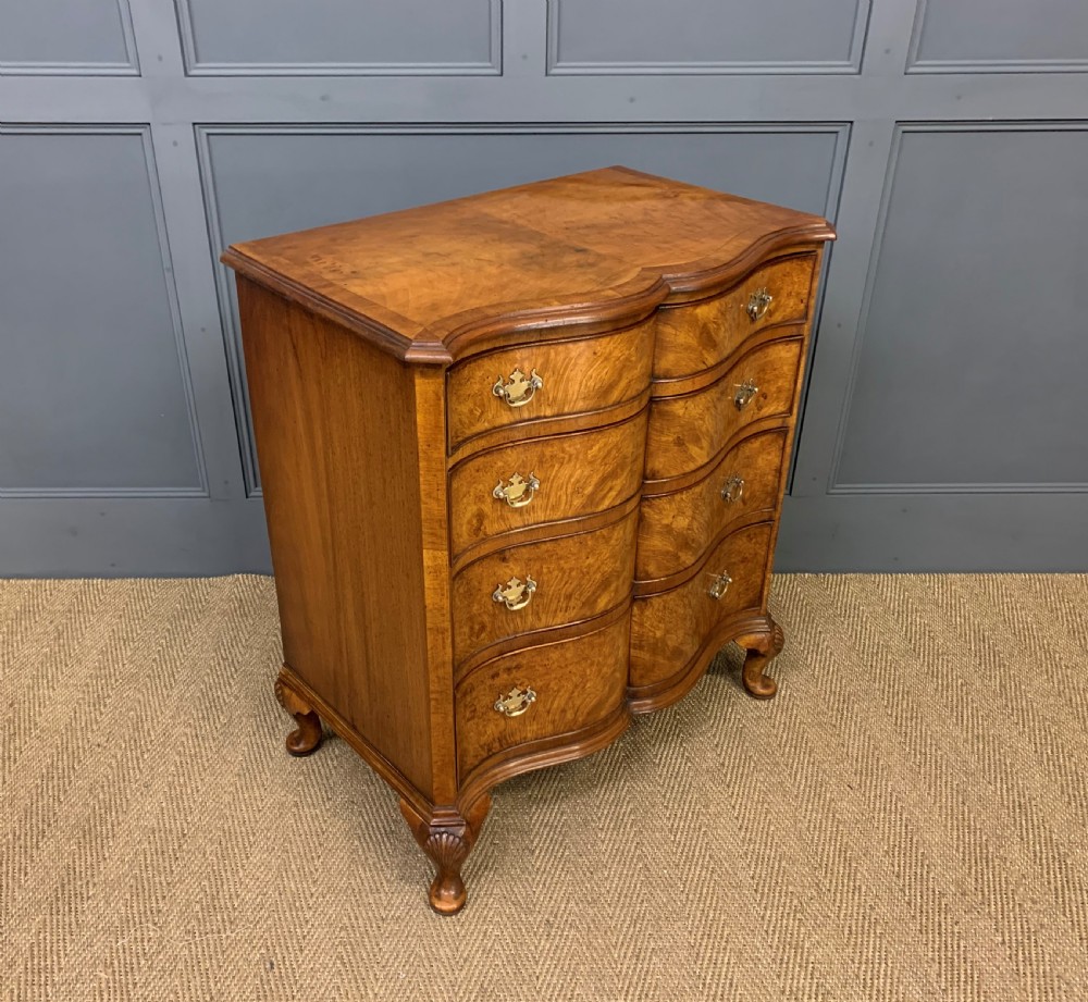 Waring and Gillow Burr Walnut Serpentine Chest of Drawers View XII