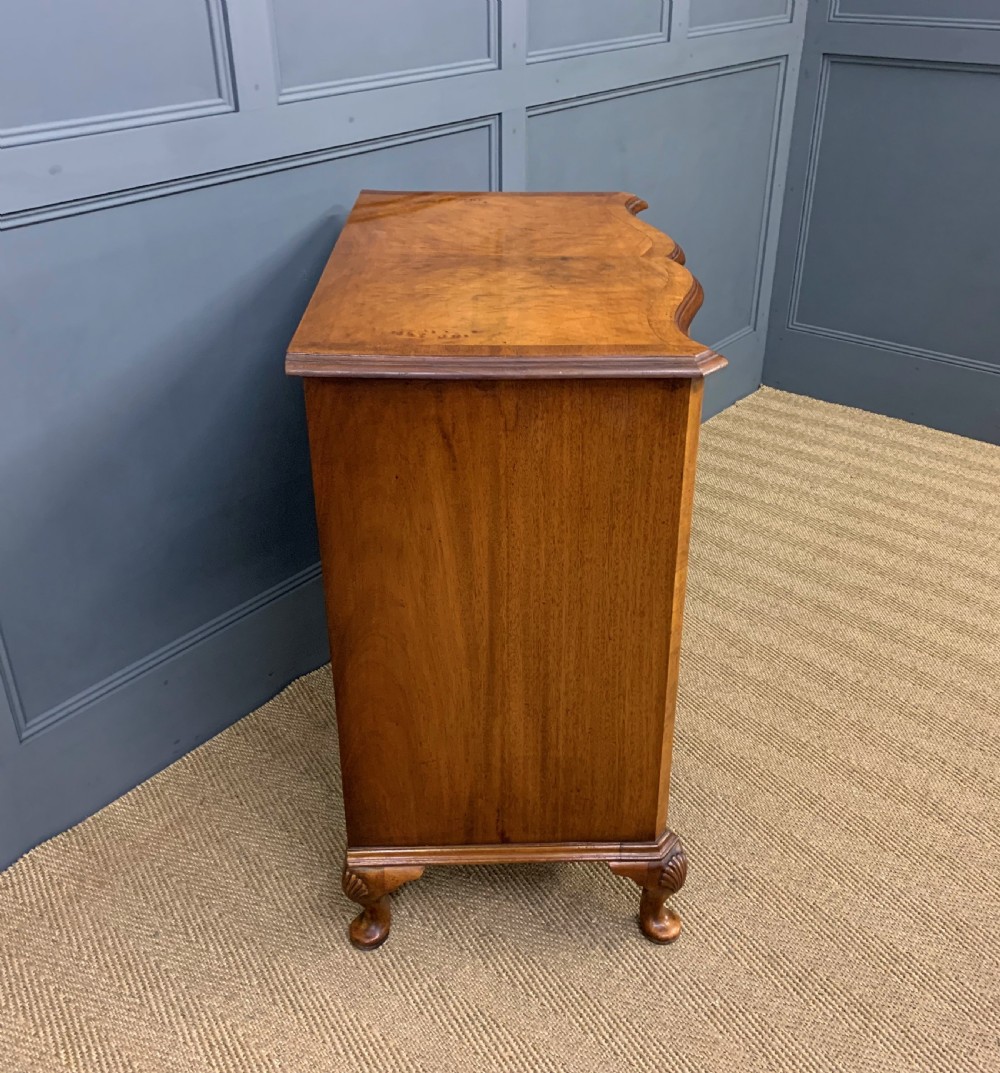 Waring and Gillow Burr Walnut Serpentine Chest of Drawers View XIV
