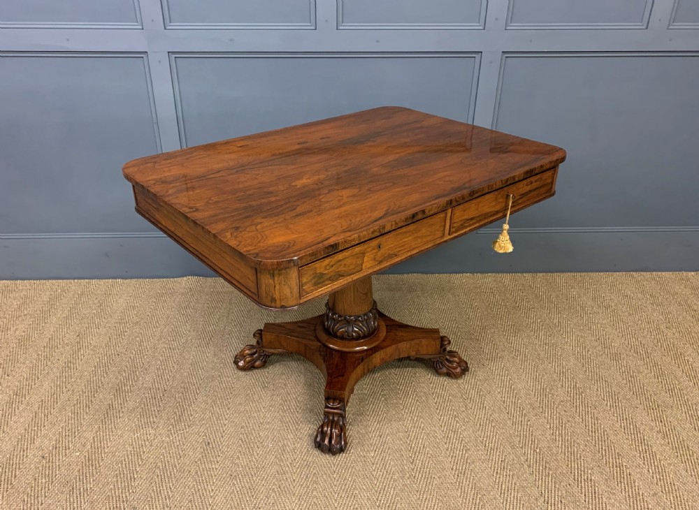 William IV Rosewood Library Table  View III