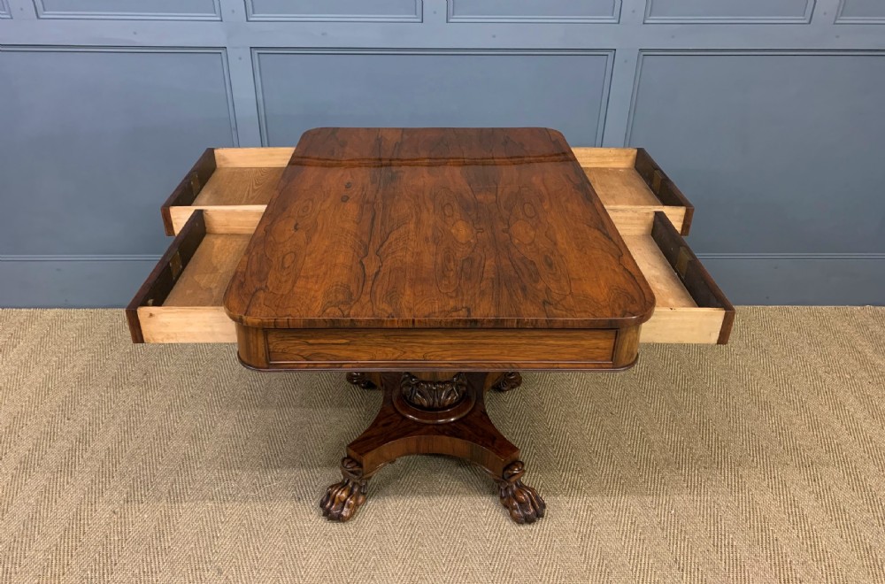 William IV Rosewood Library Table  View V