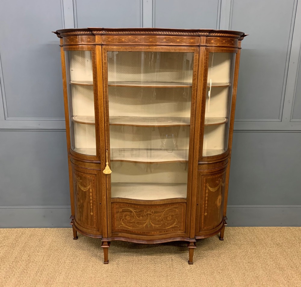 Maple and Co Inlaid Mahogany Display Cabinet View VI
