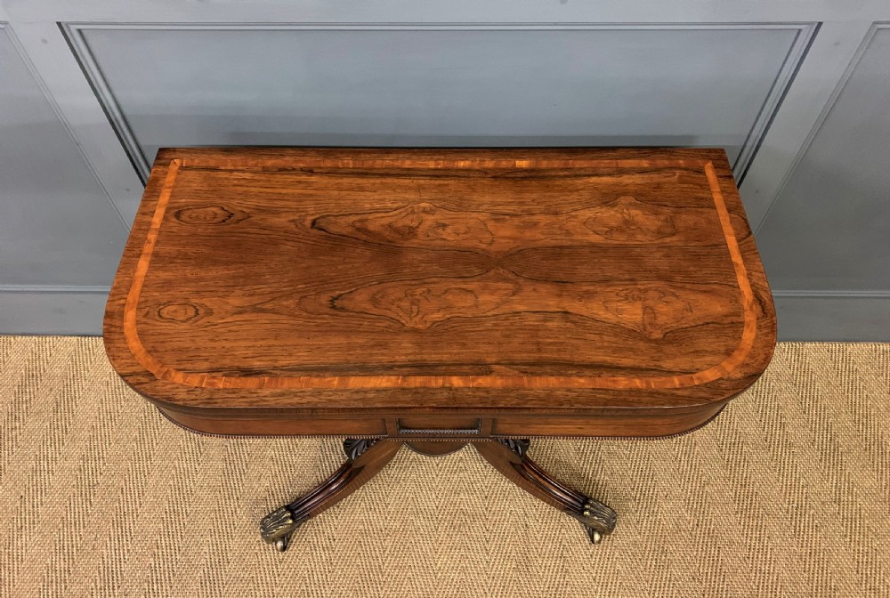 Regency Inlaid Rosewood Card Table View II