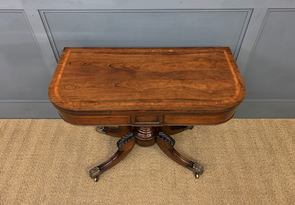 Regency Inlaid Rosewood Card Table View VI