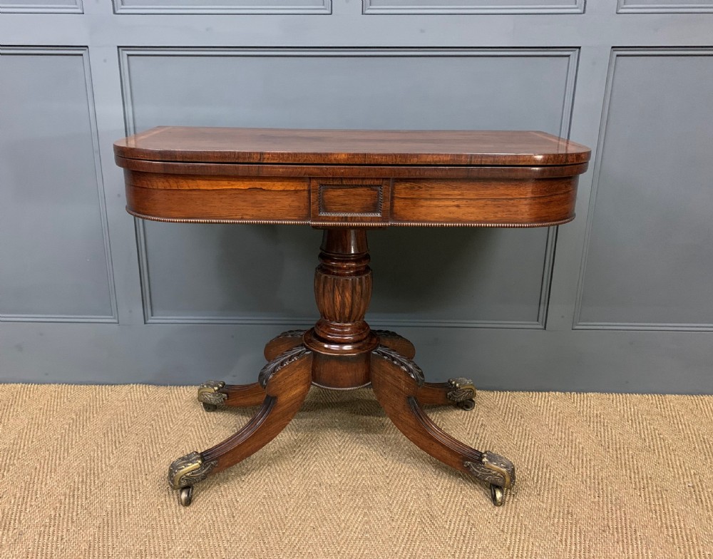Regency Inlaid Rosewood Card Table View VII