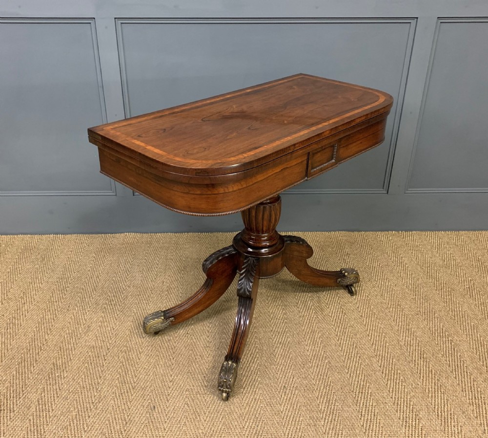 Regency Inlaid Rosewood Card Table View XII