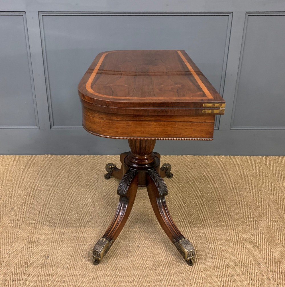 Regency Inlaid Rosewood Card Table View XV