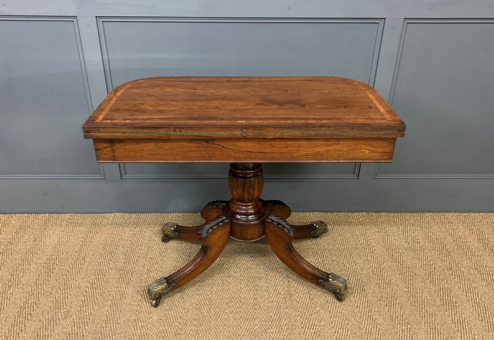 Regency Inlaid Rosewood Card Table View XVI