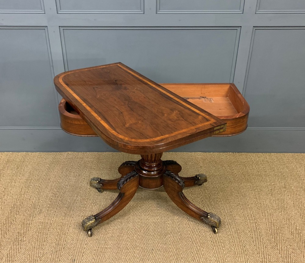 Regency Inlaid Rosewood Card Table View XIX