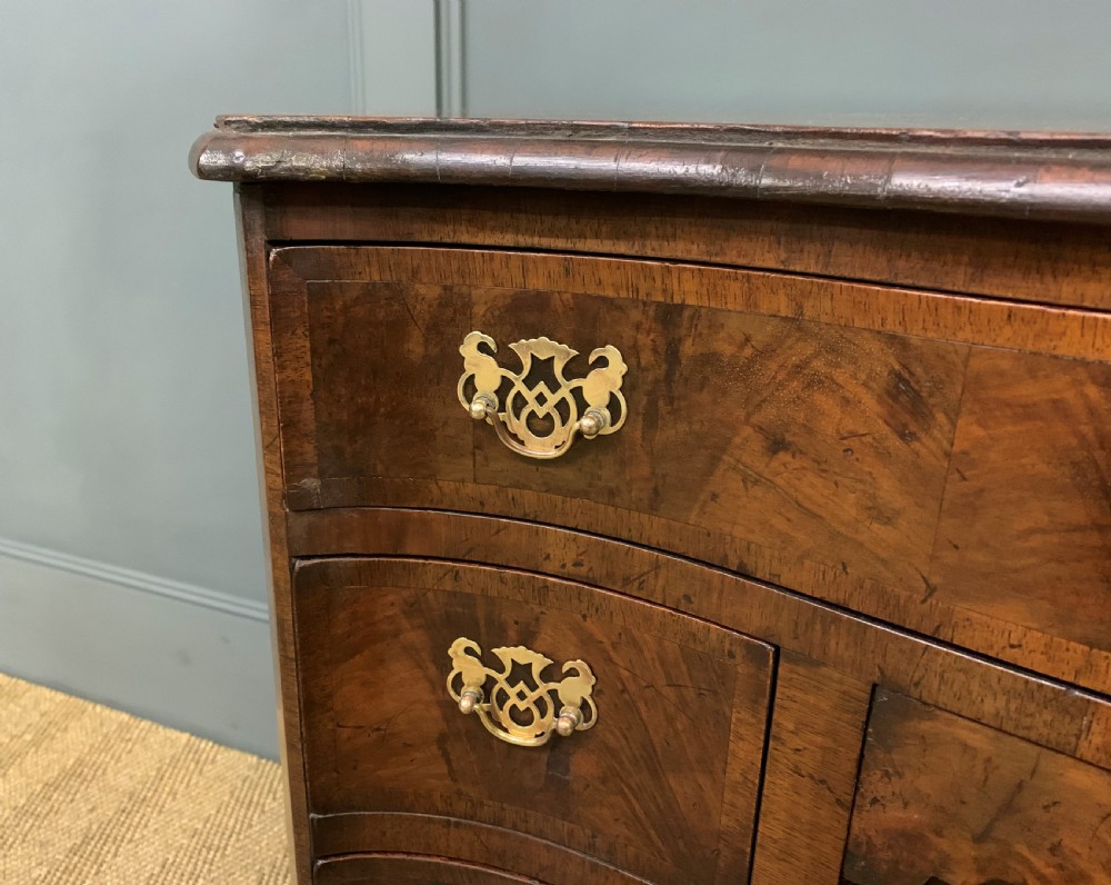 Burr Walnut Serpentine Fronted Knee Hole Desk View VIII