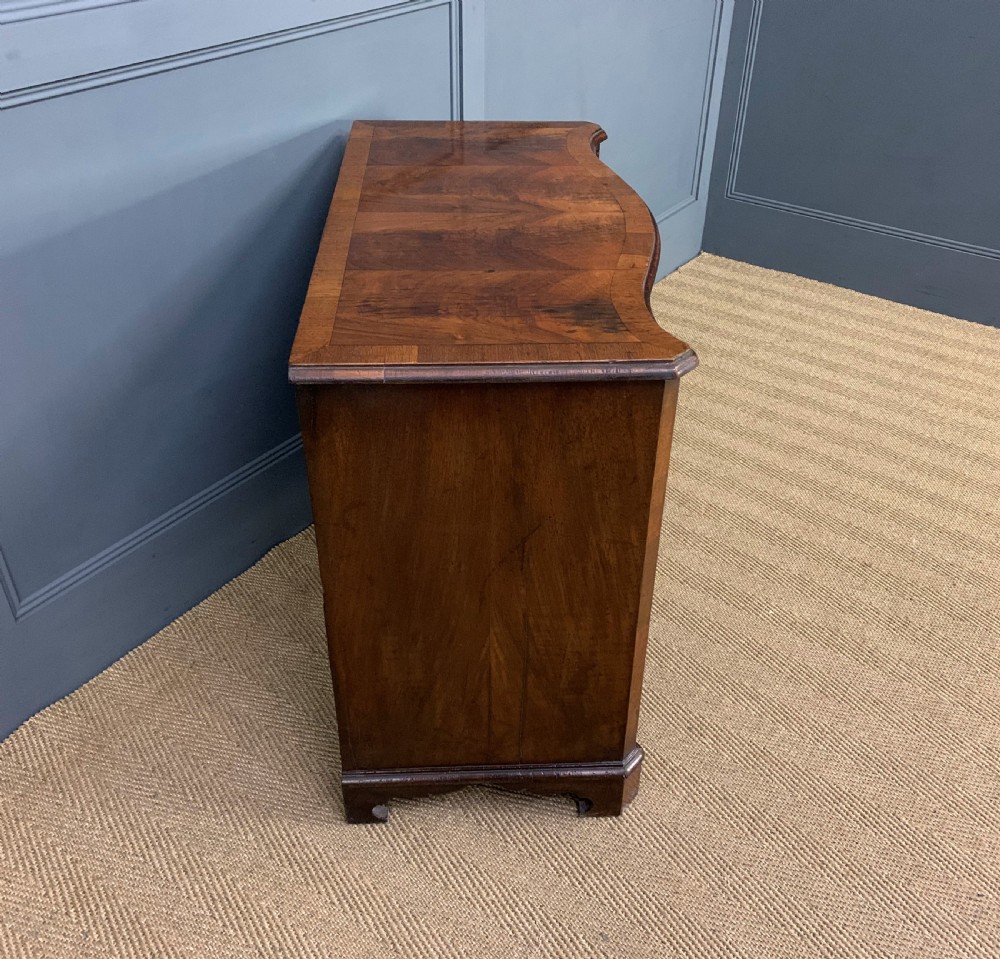Burr Walnut Serpentine Fronted Knee Hole Desk View XII
