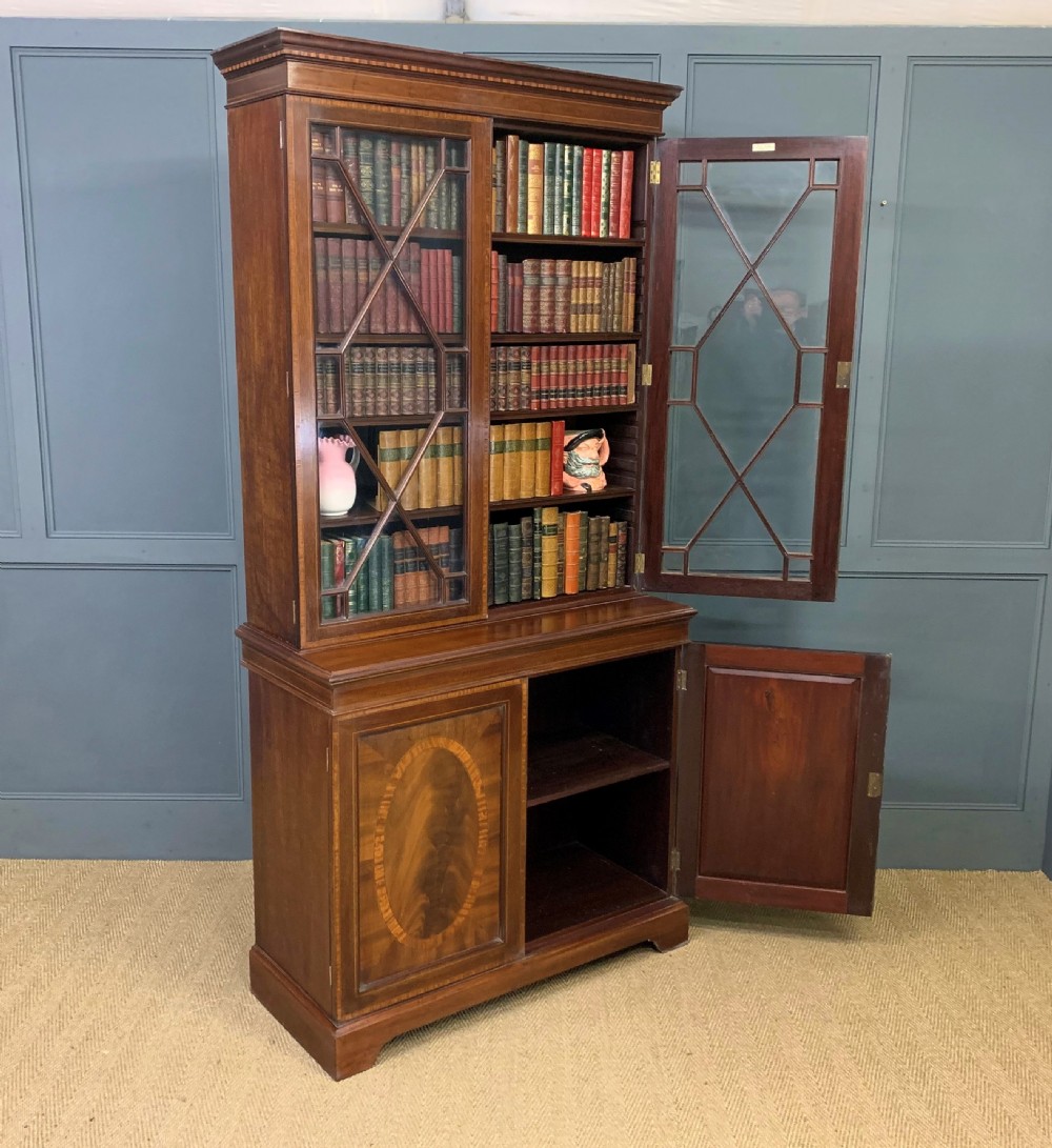 Inlaid Mahogany Bookcase by S & H Jewell View XVI