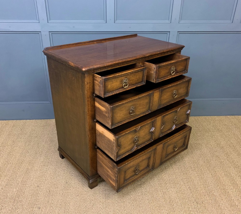 Oak Jacobean Style Chest of Drawers View IV