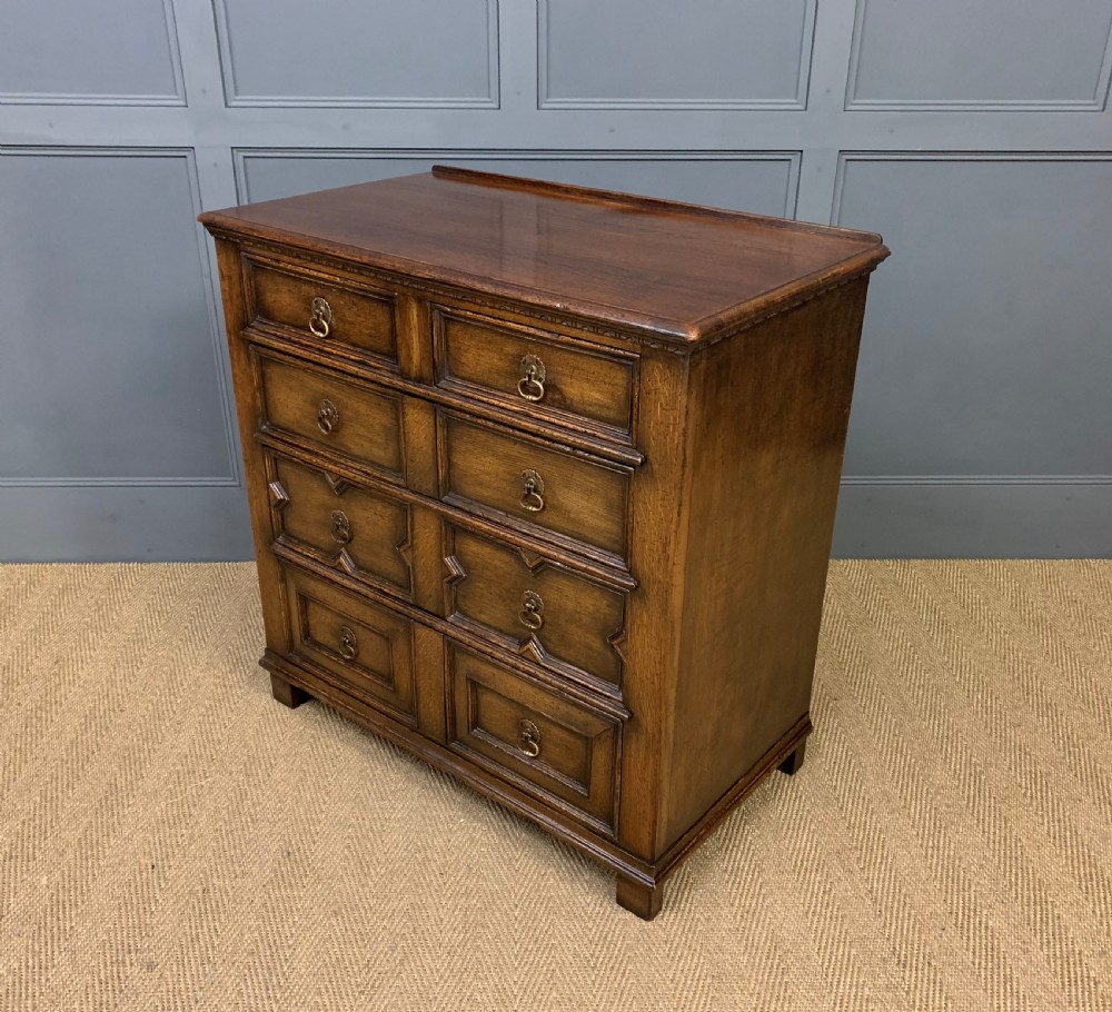 Oak Jacobean Style Chest of Drawers View V