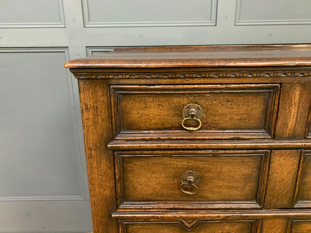 Oak Jacobean Style Chest of Drawers View X