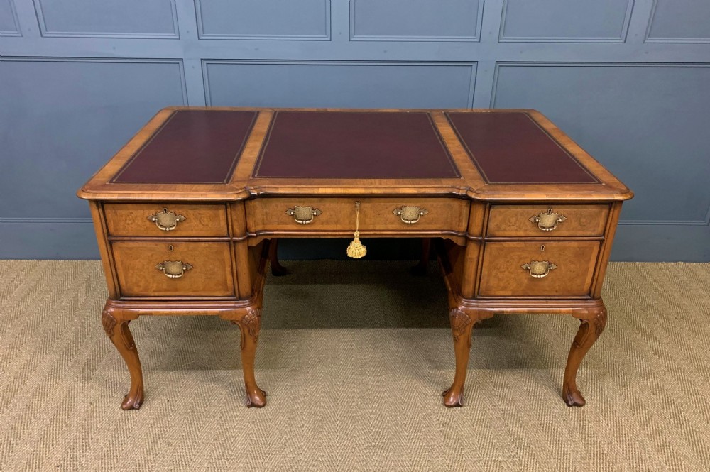 Burr Walnut Partners Writing Desk