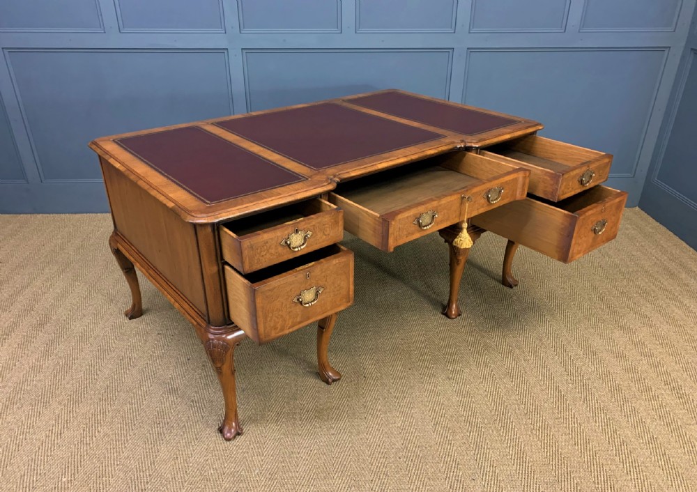 Burr Walnut Partners Writing Desk View IV