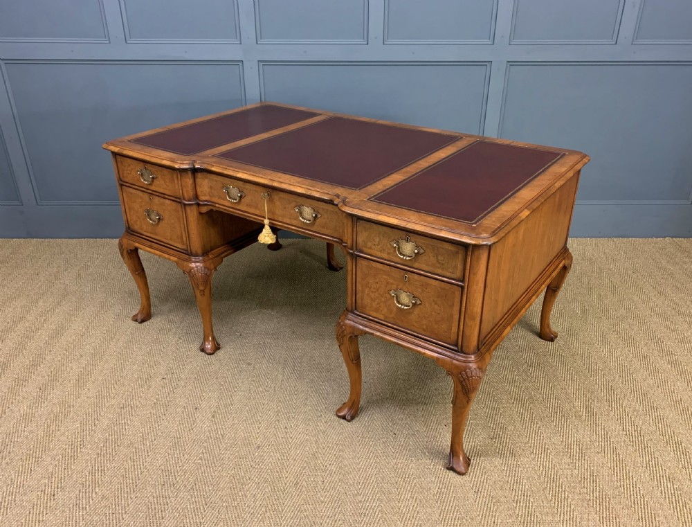 Burr Walnut Partners Writing Desk View V
