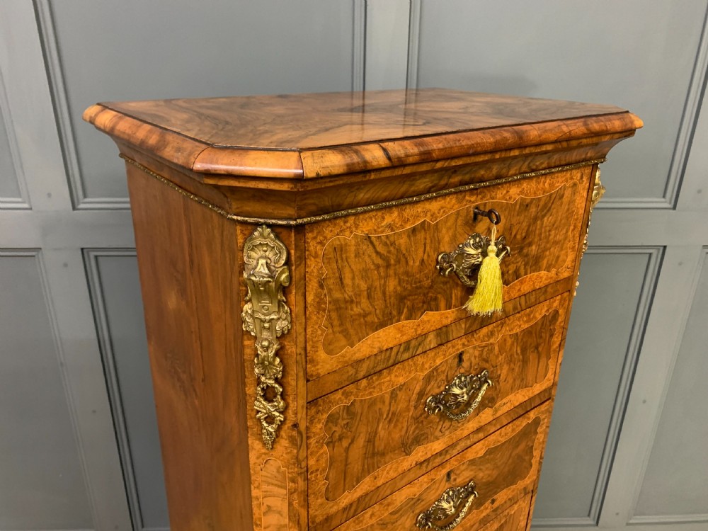 Pair of Victorian Burr Walnut Pillar Chests View III