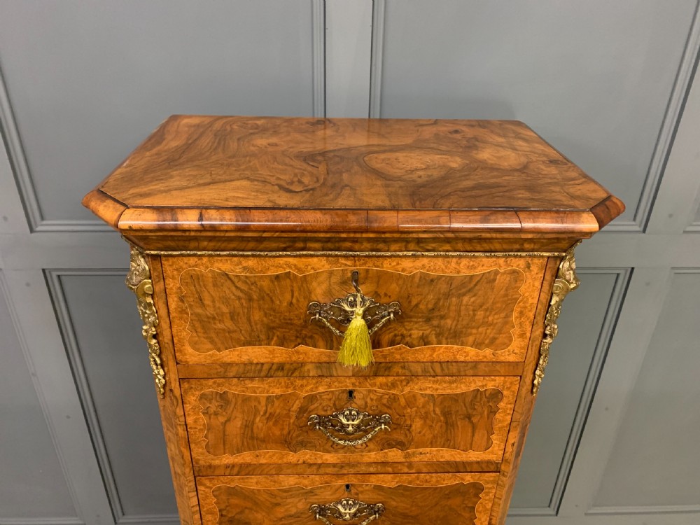 Pair of Victorian Burr Walnut Pillar Chests View IX