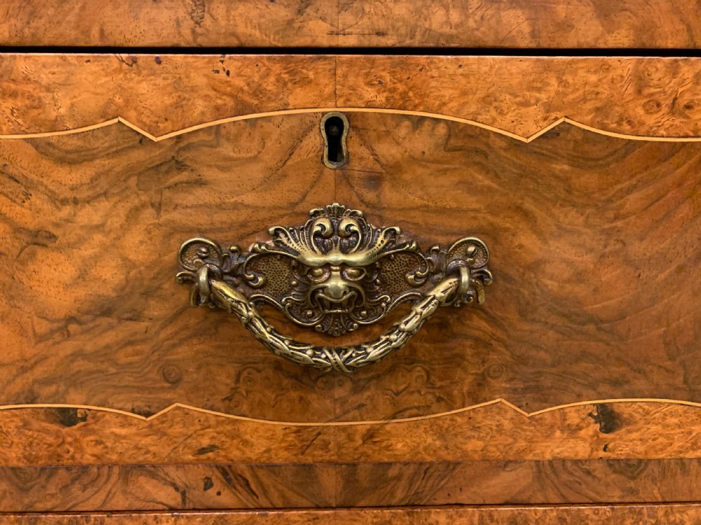 Pair of Victorian Burr Walnut Pillar Chests View XI