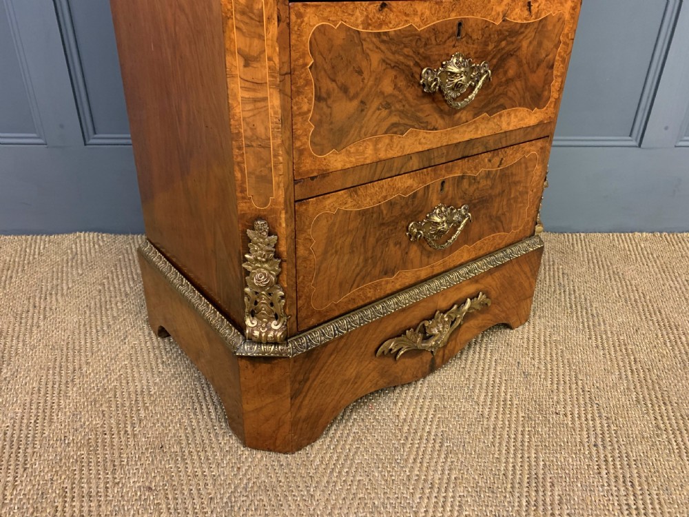 Pair of Victorian Burr Walnut Pillar Chests View XIII